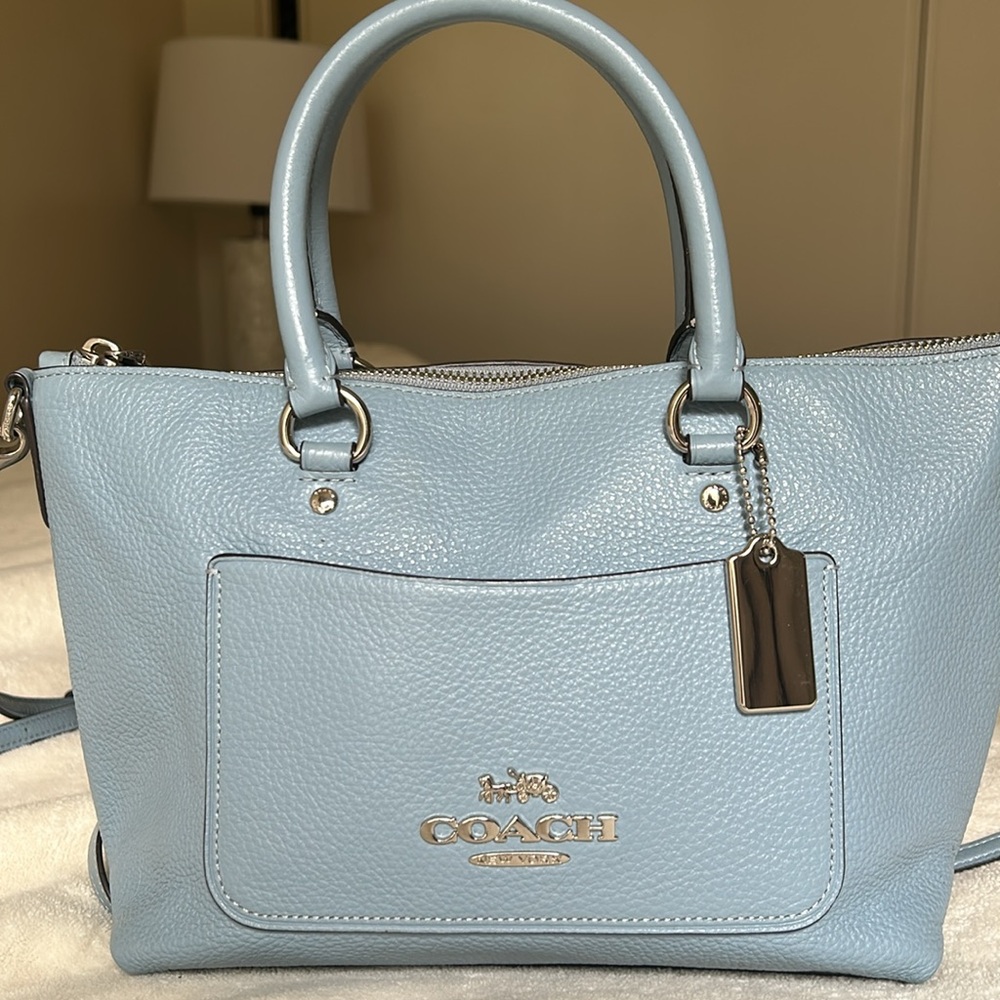 Authentic Coach Light Blue Leather Bag